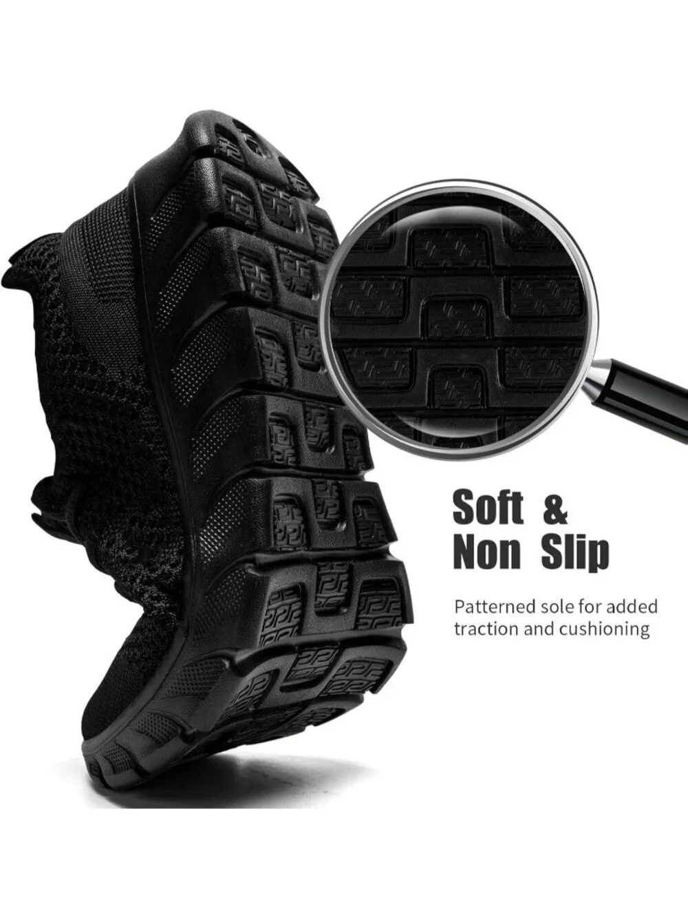 Men's Black Running Shoes Slip On Tennis Walking Sneakers Workout Sport Shoes
